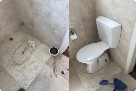 Toilet Flange & Clean Porcelain Replacement - American Commercial Plumbing LLC